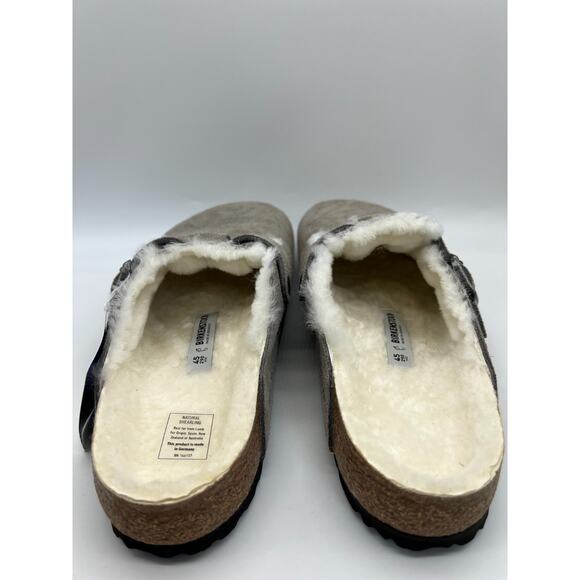 Birkenstock Boston Shearling Stone Coin Suede Leather Men's Size 12 New - Picture 7 of 16